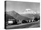 Tourist Looking at Mt Rainier in Southwest Washington-J^ R^ Eyerman-Premier Image Canvas