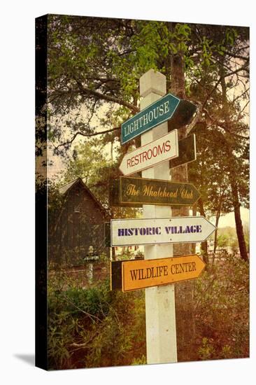 Tourist Sign in Corolla in the Outer Banks with a Vintage Texture Overlay-pdb1-Premier Image Canvas