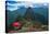 Tourist under the Shade of A Red Umbrella Looking at Machu Picchu-Mark Skalny-Premier Image Canvas