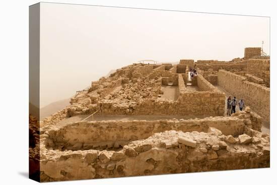 Tourists at Masada Fortress Ruins, Air Thick with Desert Sand, Israel, Middle East-Eleanor Scriven-Premier Image Canvas