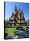 Tourists Checking Map Beside Heddal Stave Church, Norway's Largest Wooden Stavekirke-Doug Pearson-Premier Image Canvas
