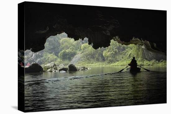 Tourists in cave on Tam Coc, Ngo Dong River, Vietnam-David Wall-Premier Image Canvas