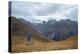 Tourists in the Mountains Standing on a Rock and Looking over the Valley. Overcast. Main Caucasian-Kotenko-Premier Image Canvas