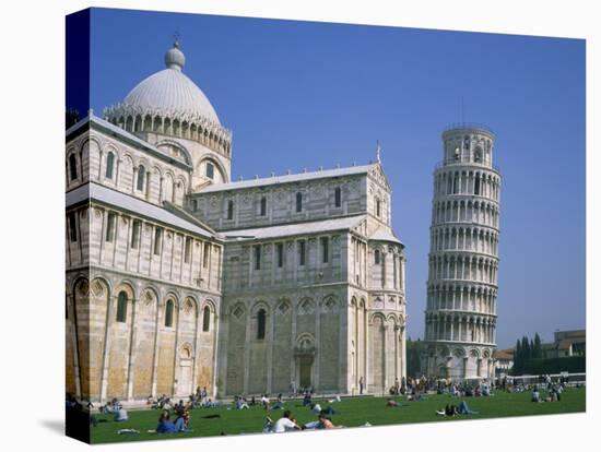 Tourists in the Piazza Del Duomo Near the Leaning Tower, Pisa, Tuscany, Italy-Rainford Roy-Premier Image Canvas