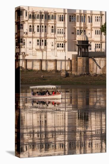 Tourists on a Boat on Lake Pichola in Udaipur, Rajasthan, India, Asia-Martin Child-Premier Image Canvas