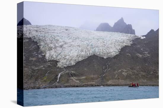 Tourists on a zodiac watching a glacier on Elephant Island, South Shetland Islands, Antarctica, Pol-Michael Runkel-Premier Image Canvas