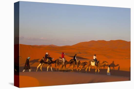 Tourists on Camel Safari, Sahara Desert, Merzouga, Morocco, North Africa, Africa-Doug Pearson-Premier Image Canvas