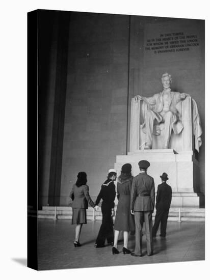 Tourists Visiting Lincoln Memorial-Thomas D^ Mcavoy-Premier Image Canvas