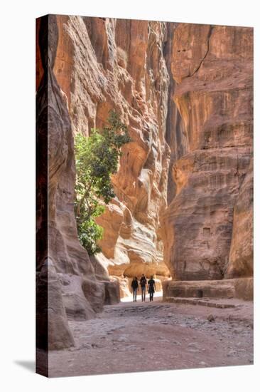 Tourists Walking Through the Siq, Petra, Jordan, Middle East-Richard Maschmeyer-Premier Image Canvas