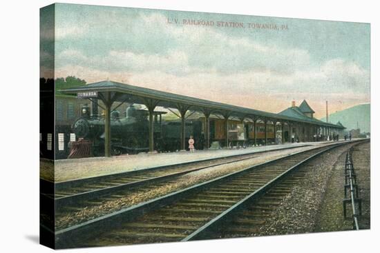 Towanda, Pennsylvania - Lehigh Valley Railroad Station-Lantern Press-Stretched Canvas