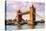Tower Bridge and a London bus in the afternoon light, London-Ed Hasler-Premier Image Canvas