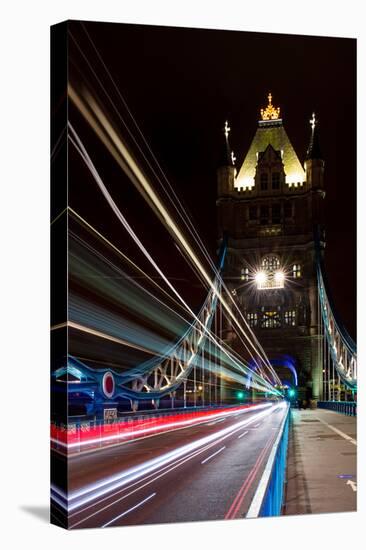 Tower Bridge at night, with light trails, London-Ed Hasler-Premier Image Canvas