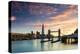 Tower Bridge, Butler's Wharf and The Shard at sunset taken from Wapping, London-Ed Hasler-Premier Image Canvas