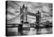 Tower Bridge In London, The Uk. Black And White, Artistic Vintage, Retro Style-Michal Bednarek-Stretched Canvas