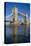 Tower Bridge is viewed from a low angle towrds London City-Charles Bowman-Premier Image Canvas