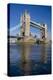 Tower Bridge is viewed from a low angle towrds London City-Charles Bowman-Premier Image Canvas