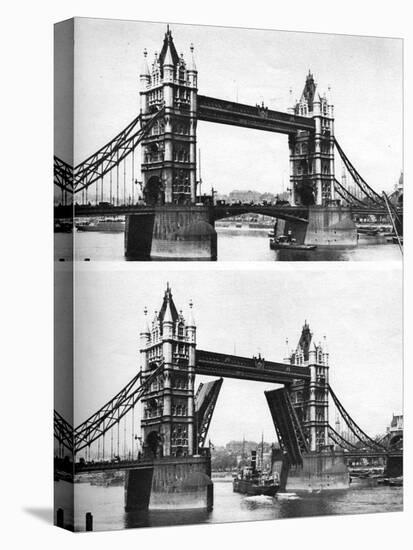 Tower Bridge Open and Closed, London, 1926-1927-McLeish-Premier Image Canvas