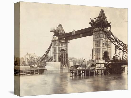 Tower Bridge under Construction, London, C1893-null-Premier Image Canvas