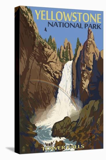 Tower Falls - Yellowstone National Park-Lantern Press-Stretched Canvas