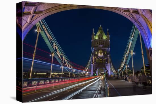 Tower Of London Bridge At Dusk With The Headlights Oncoming Cars-Karine Aigner-Premier Image Canvas