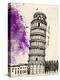 Tower of Pisa in Pen-Morgan Yamada-Stretched Canvas