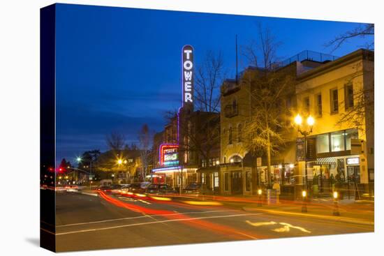 Tower Theatre on Wall Street at Dusk, Bend, Oregon, USA-Chuck Haney-Premier Image Canvas