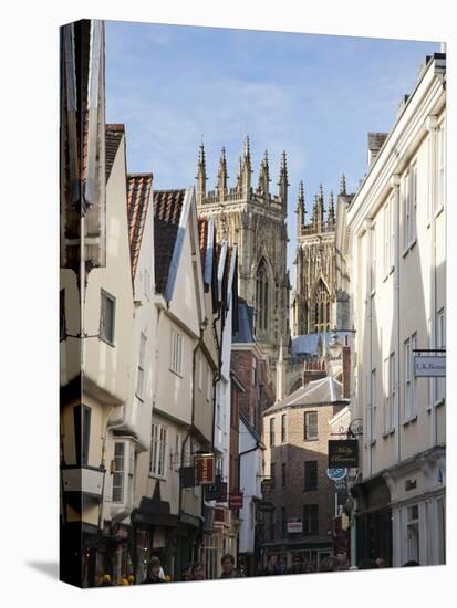 Towers of the Minster from Petergate, York, Yorkshire, England, United Kingdom, Europe-Mark Sunderland-Premier Image Canvas