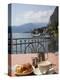 Town and Lakeside Cafe, Menaggio, Lake Como, Lombardy, Italian Lakes, Italy, Europe-Frank Fell-Premier Image Canvas