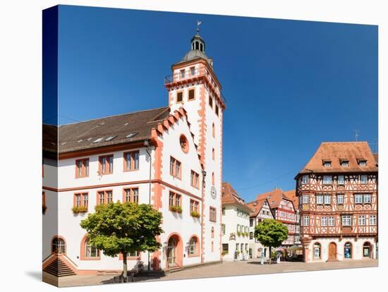 Town Hall and Palmsches Haus on market square, Mosbach, Neckartal Valley, Odenwald-Markus Lange-Premier Image Canvas