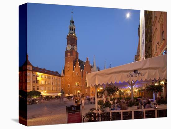 Town Hall at Dusk, Market Square (Rynek), Old Town, Wroclaw, Silesia, Poland, Europe-Frank Fell-Premier Image Canvas