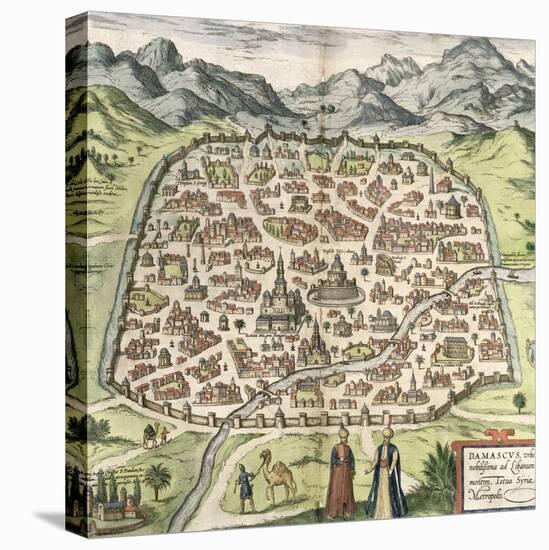 Town Map of Damascus, Syria, 1620-null-Premier Image Canvas