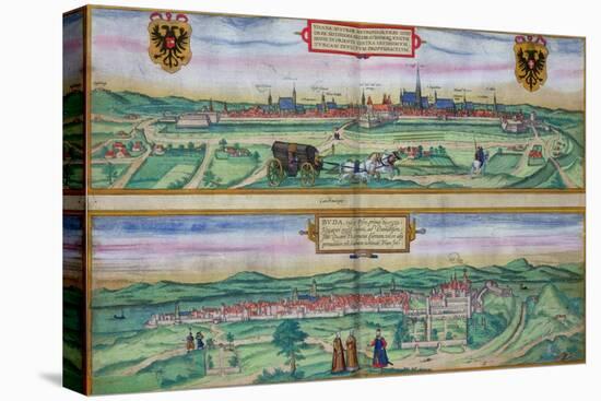 Town Plan of Vienna and Buda, from "Civitates Orbis Terrarum"-Joris Hoefnagel-Premier Image Canvas