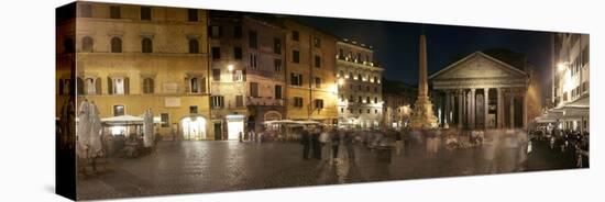 Town Square with Buildings Lit Up at Night, Pantheon Rome, Piazza Della Rotonda, Rome, Lazio, Italy-null-Premier Image Canvas