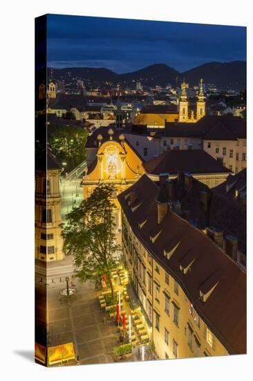 Town View and Rooftops at Dusk, Graz, Austria-Peter Adams-Premier Image Canvas