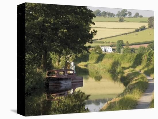 Towpath, Monmouth and Brecon Canal, Tal Y Bont, Powys, Mid-Wales, Wales, United Kingdom-David Hughes-Premier Image Canvas