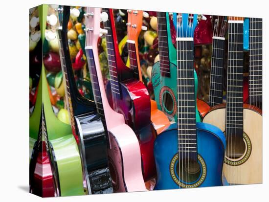 Toy Guitars, Olvera Street Market, El Pueblo de Los Angeles, Los Angeles, California, USA-Walter Bibikow-Premier Image Canvas