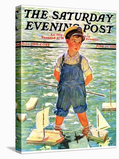 "Toy Sailboats," Saturday Evening Post Cover, June 24, 1933-Eugene Iverd-Premier Image Canvas