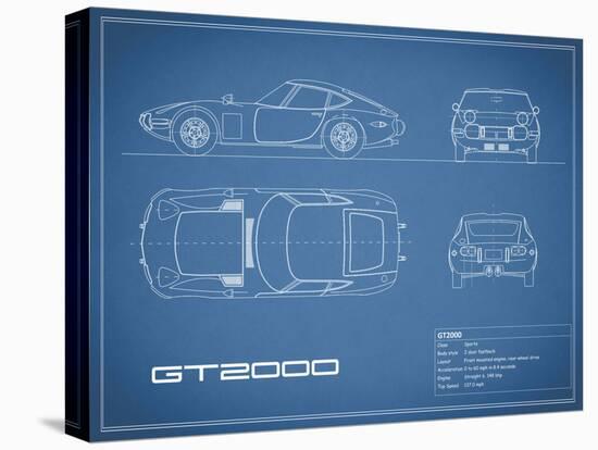 Toyota GT2000-Blue-Mark Rogan-Stretched Canvas