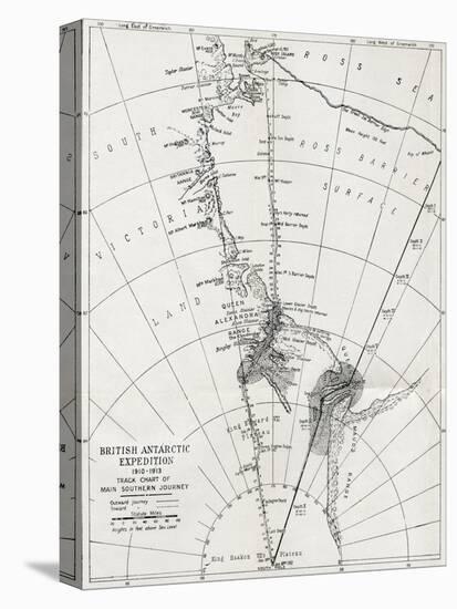 Track Chart of the Main Southern Journey of Robert Falcon Scott's Terra Nova Expedition-null-Premier Image Canvas