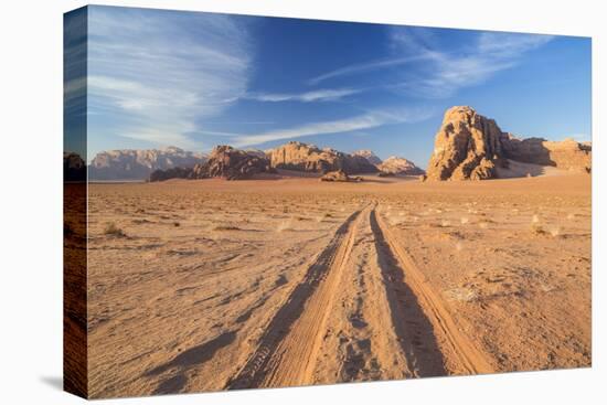 Tracks in the Desert, Wadi Rum, Jordan-Peter Adams-Premier Image Canvas