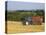 Tractor Collecting Hay Bales at Harvest Time, the Coltswolds, England-David Hughes-Premier Image Canvas