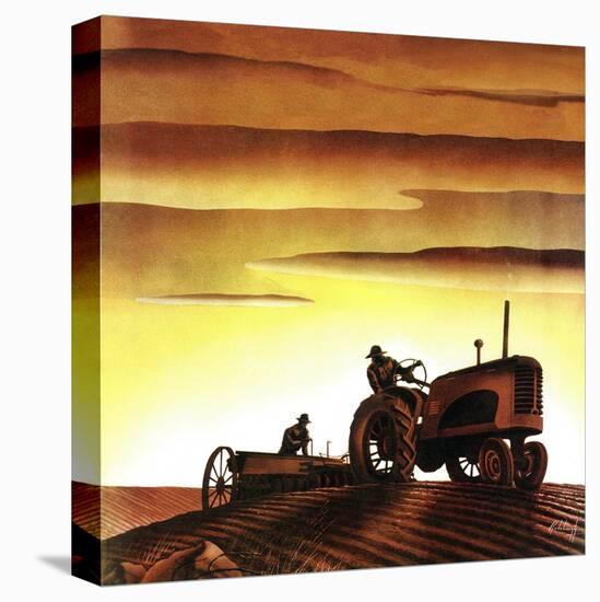 "Tractors at Sunset," October 3, 1942-Arthur C. Radebaugh-Premier Image Canvas