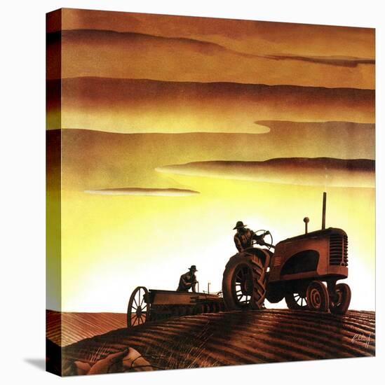 "Tractors at Sunset," October 3, 1942-Arthur C. Radebaugh-Premier Image Canvas