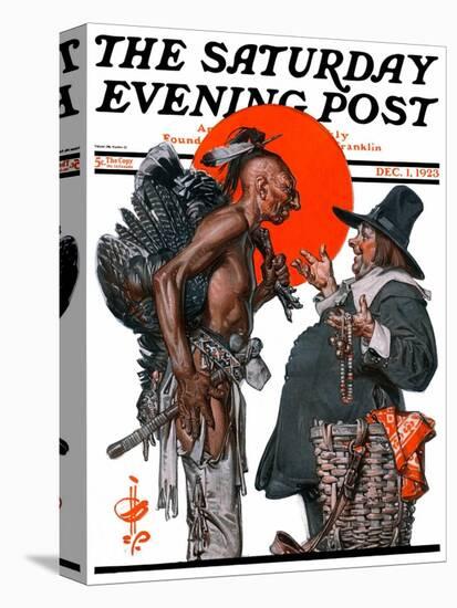 "Trading for a Turkey," Saturday Evening Post Cover, December 1, 1923-Joseph Christian Leyendecker-Premier Image Canvas