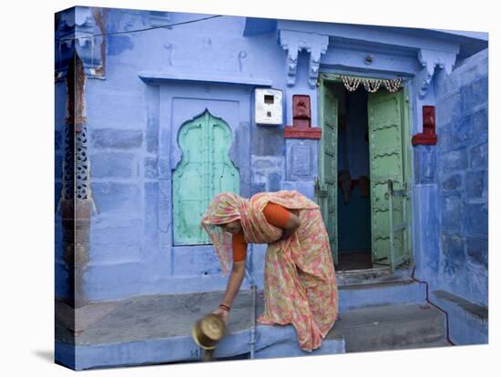 Traditional Blue Architecture, Jodhpur, Rajasthan, India-Doug Pearson-Premier Image Canvas