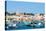 Traditional brightly painted fishing boats in the harbour at Marsaxlokk, Malta, Mediterranean, Euro-Martin Child-Premier Image Canvas