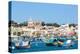 Traditional brightly painted fishing boats in the harbour at Marsaxlokk, Malta, Mediterranean, Euro-Martin Child-Premier Image Canvas