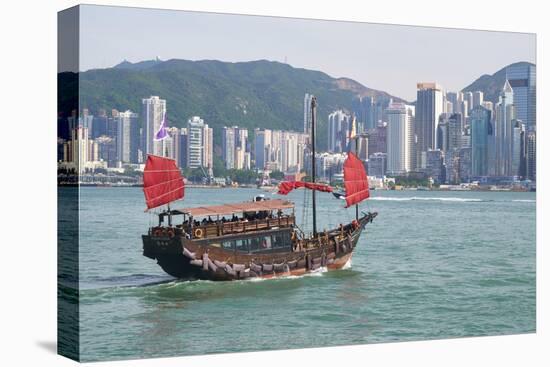 Traditional Chinese junk boat for tourists on Victoria Harbour, Hong Kong, China, Asia-Fraser Hall-Premier Image Canvas