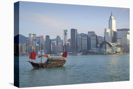 Traditional Chinese junk boat for tourists on Victoria Harbour, Hong Kong, China, Asia-Fraser Hall-Premier Image Canvas
