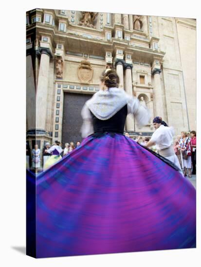 Traditional Dancing Outside the 13th Century Iglesia Y Convento Del Carmen, Valencia, Spain-Neil Farrin-Premier Image Canvas